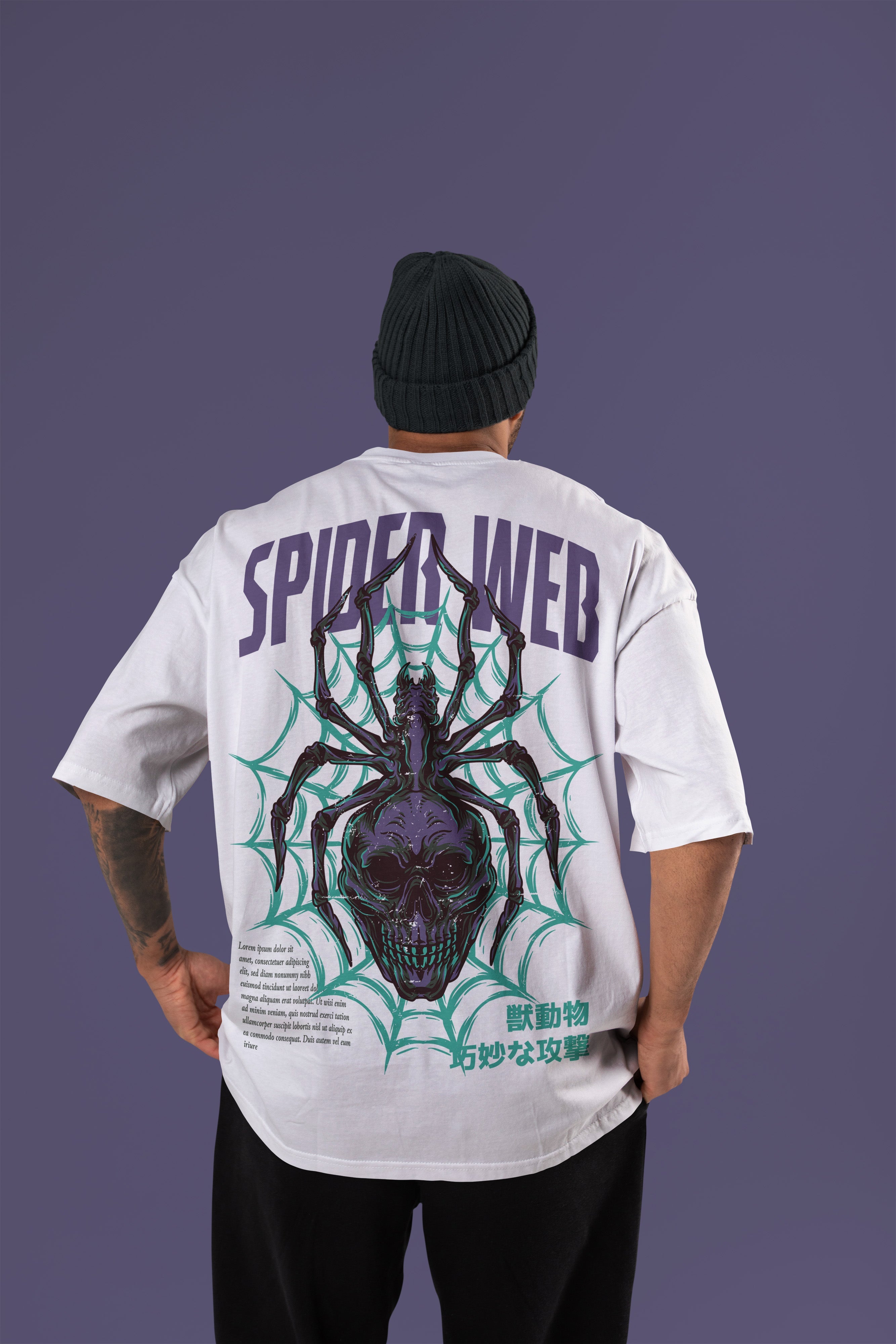 SPIDER WEB Premium Oversize Tshirt (White)