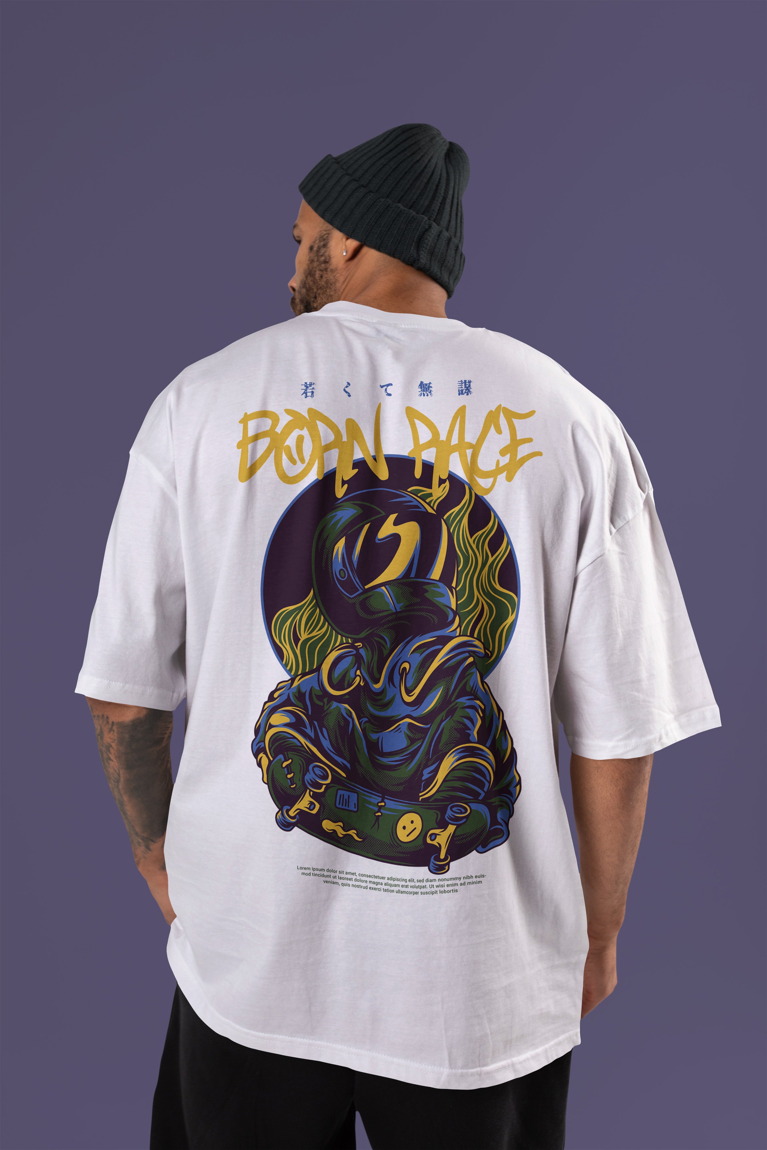 BORN RACE Premium Oversize Tshirt (White)