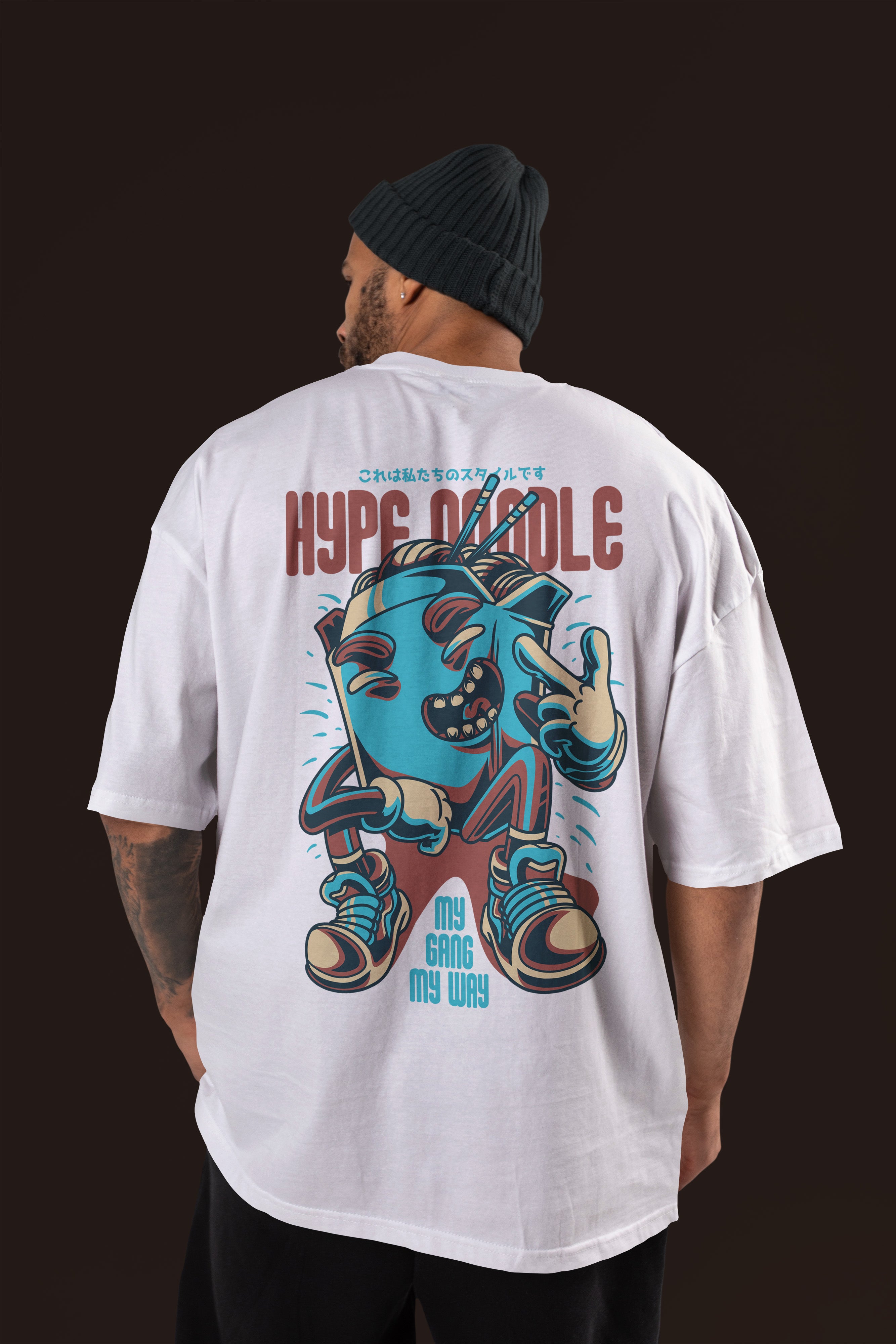 HYPE NOODLE Premium Oversize Tshirt (White)