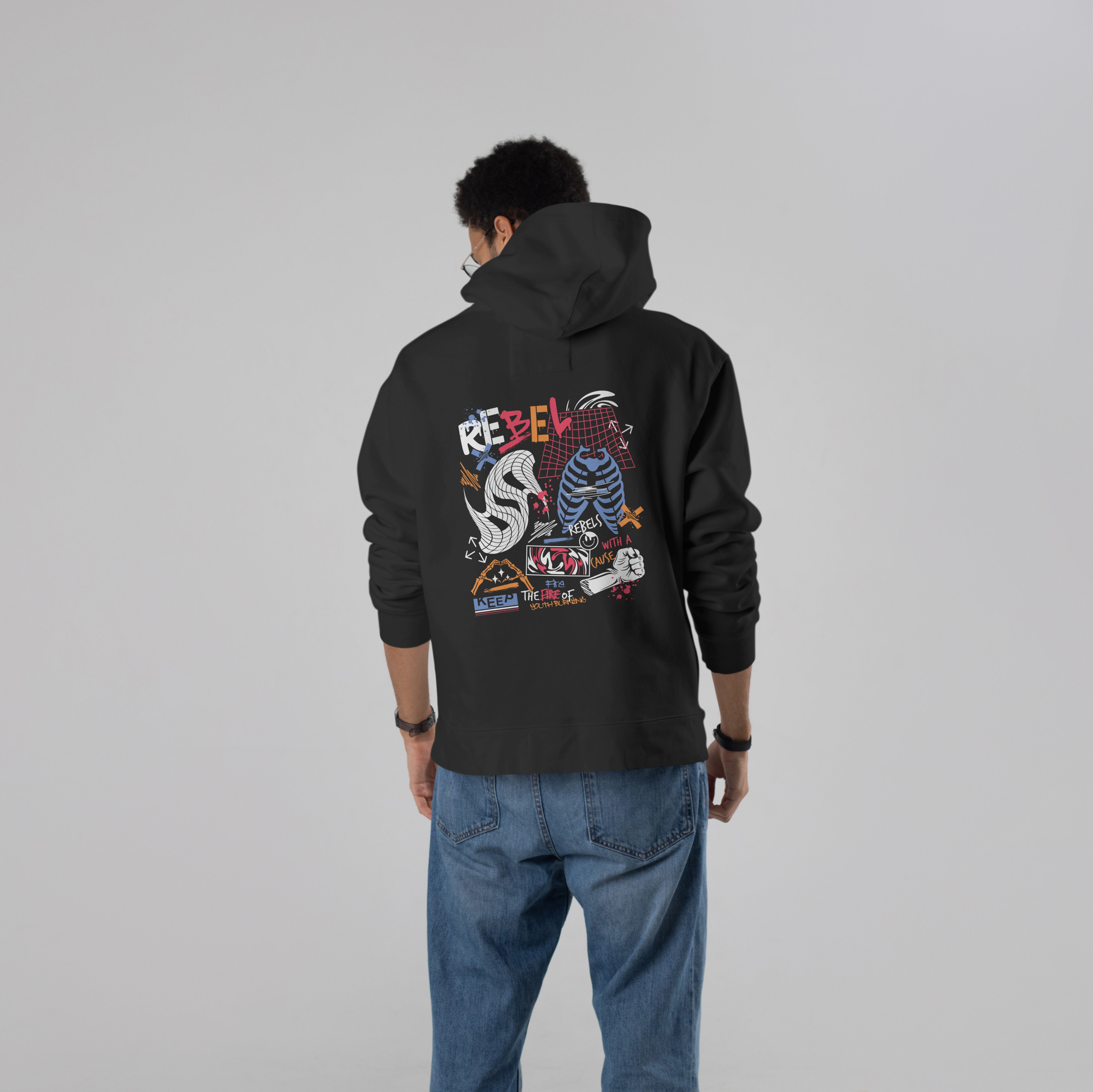 REBEL Premium Oversize Hoodie (Black)