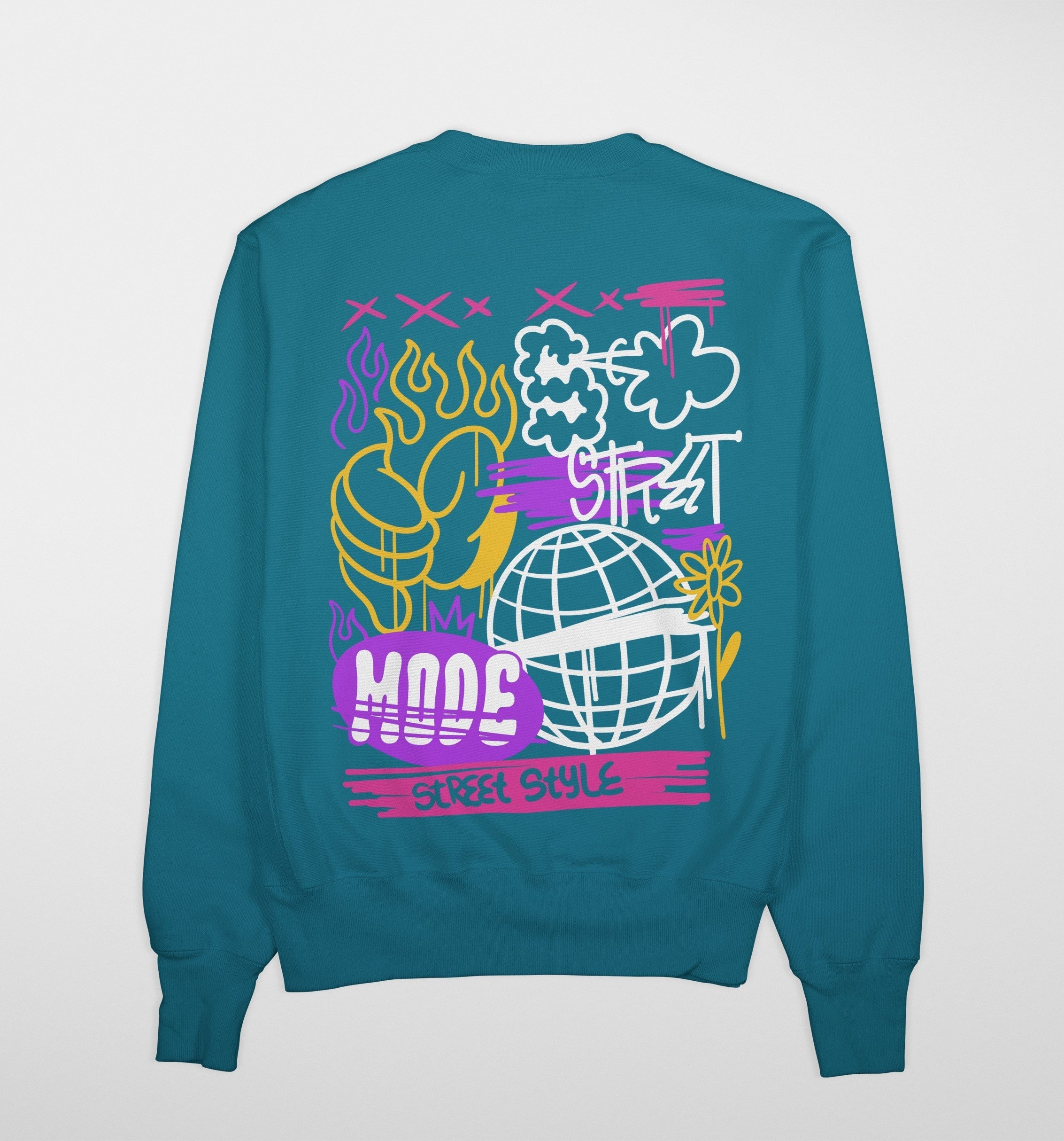 Street Style Premium Sweatshirt (Vrystal Teal)