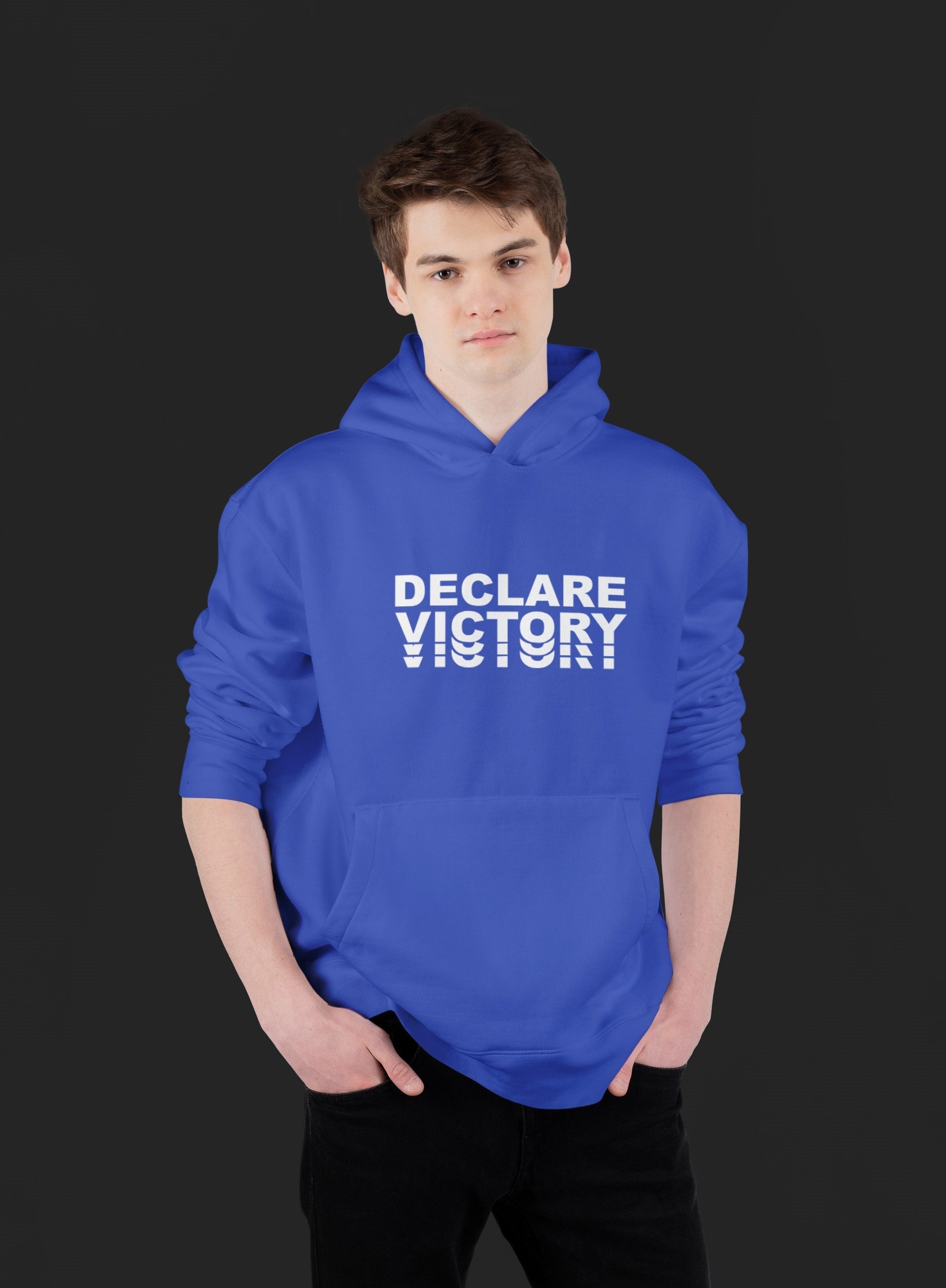 DECLARE VICTORY Ultra Premium Oversize Hoodie 350 GSM (Roya Blue)