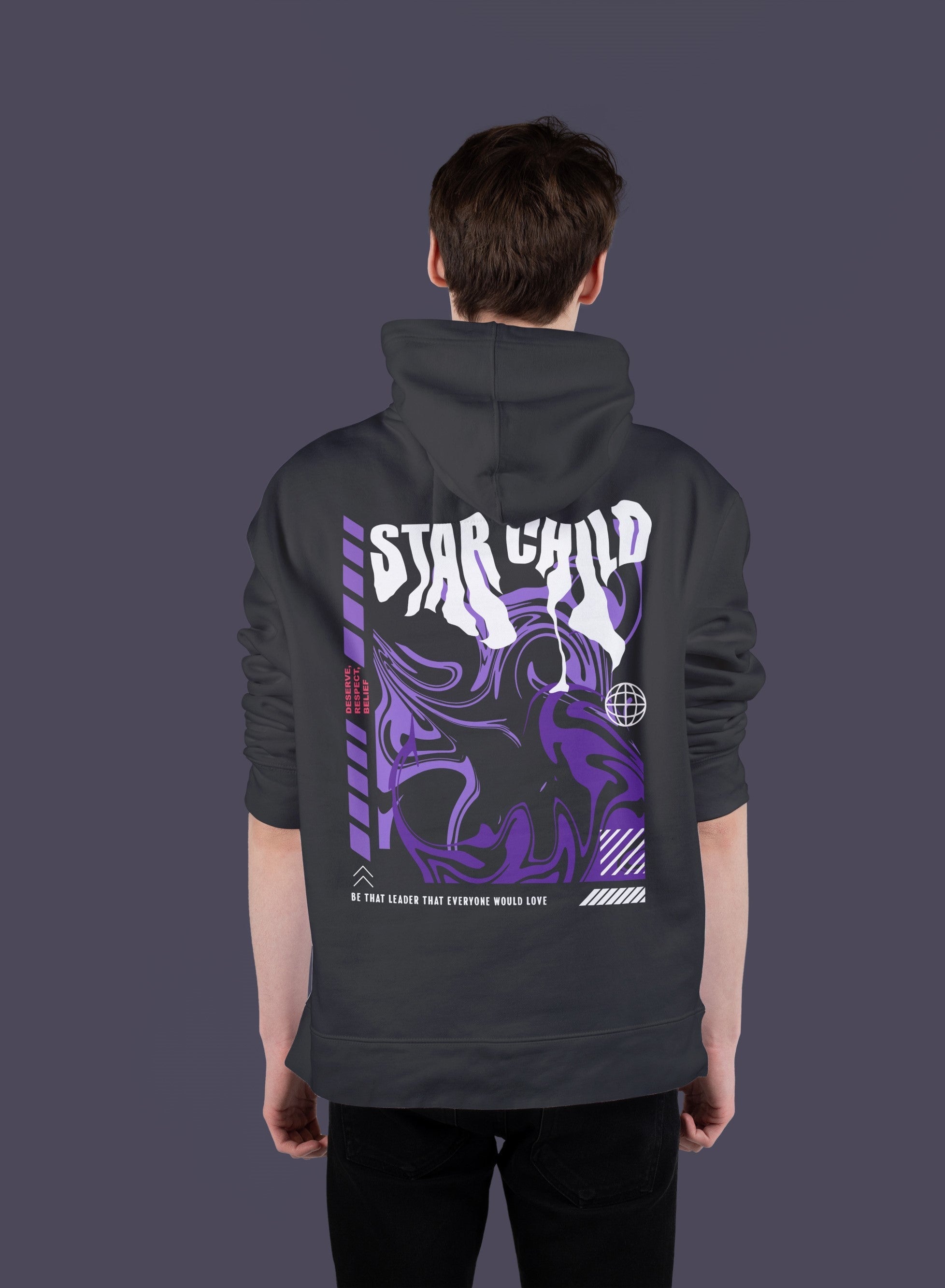 STAR CHILD Ultra Premium Oversize Hoodie 350 GSM (Black)