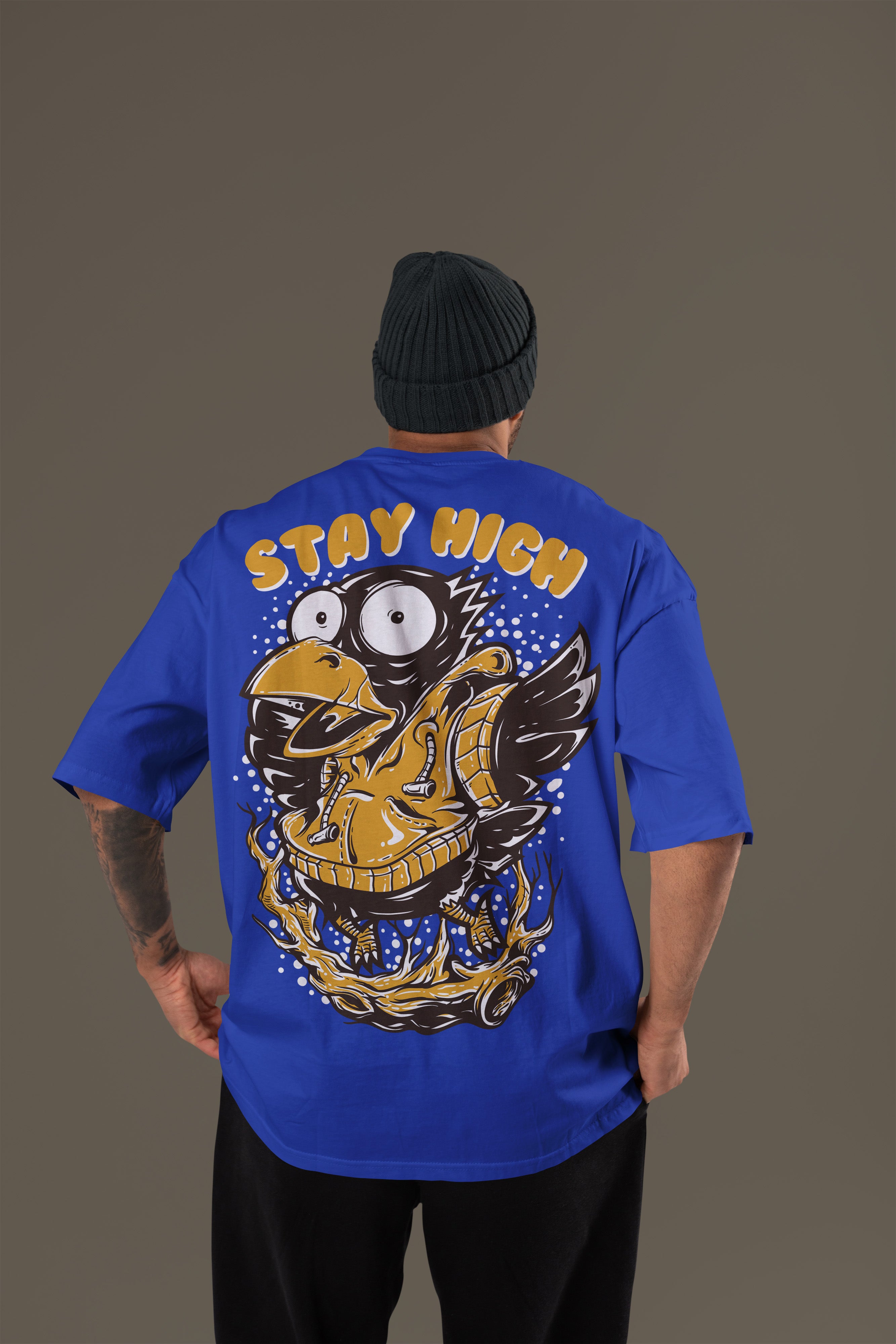 STAY HIGH Premium Oversize Tshirt (Royal Blue)