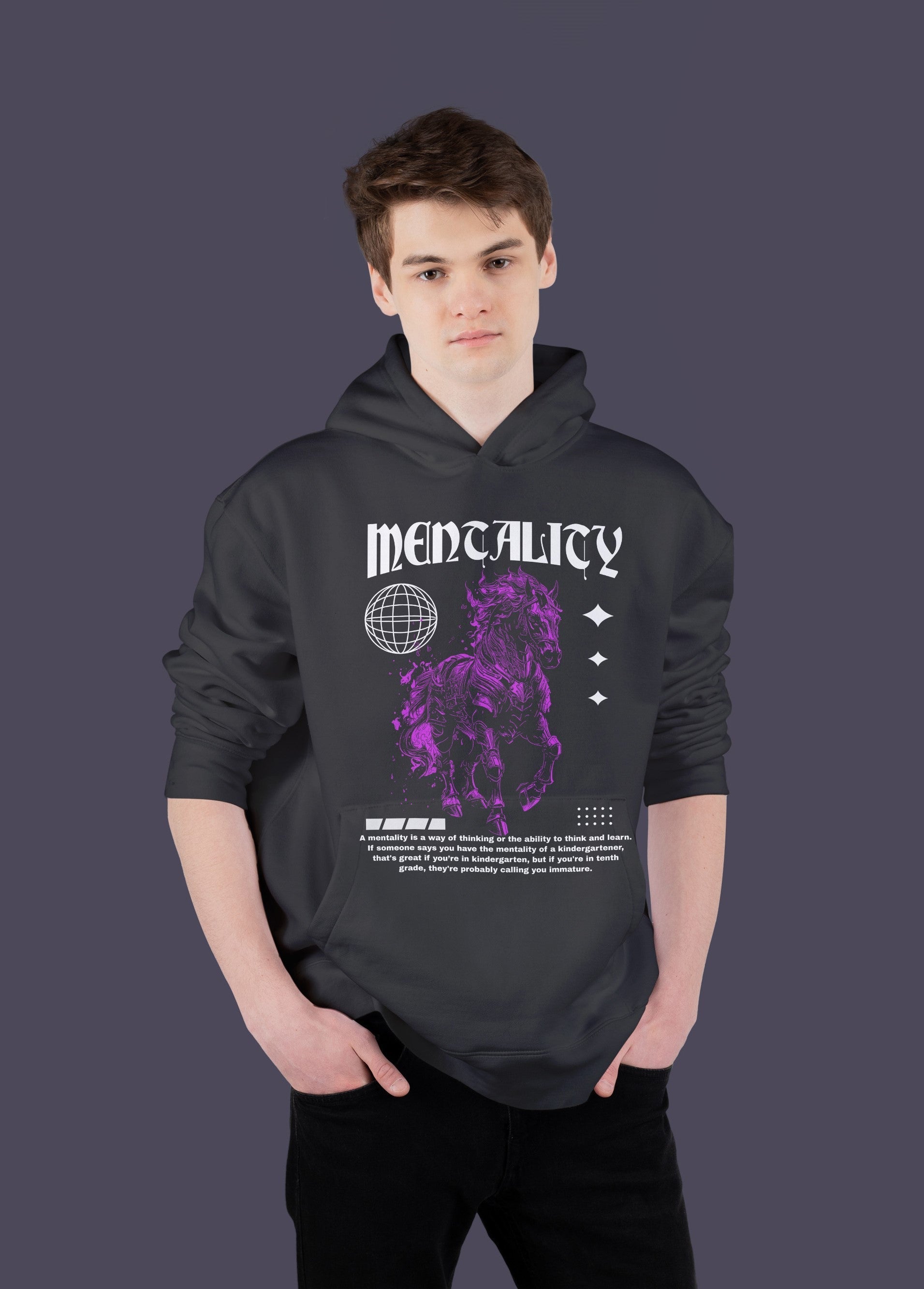 MENTALICY Ultra Premium Oversize Hoodie 350 GSM (Black)