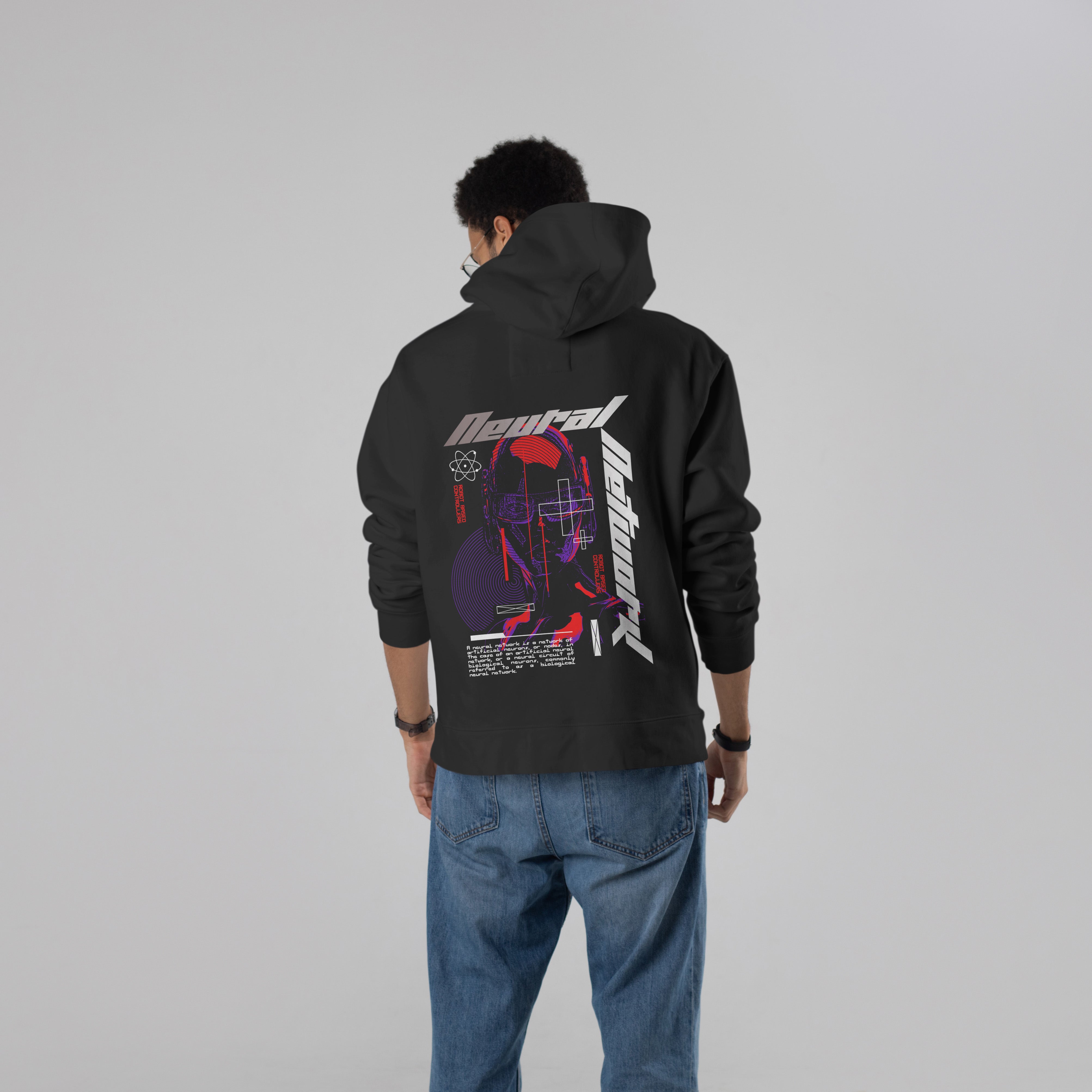 NEURAL NETWORK Premium Oversize Hoodie (Black)