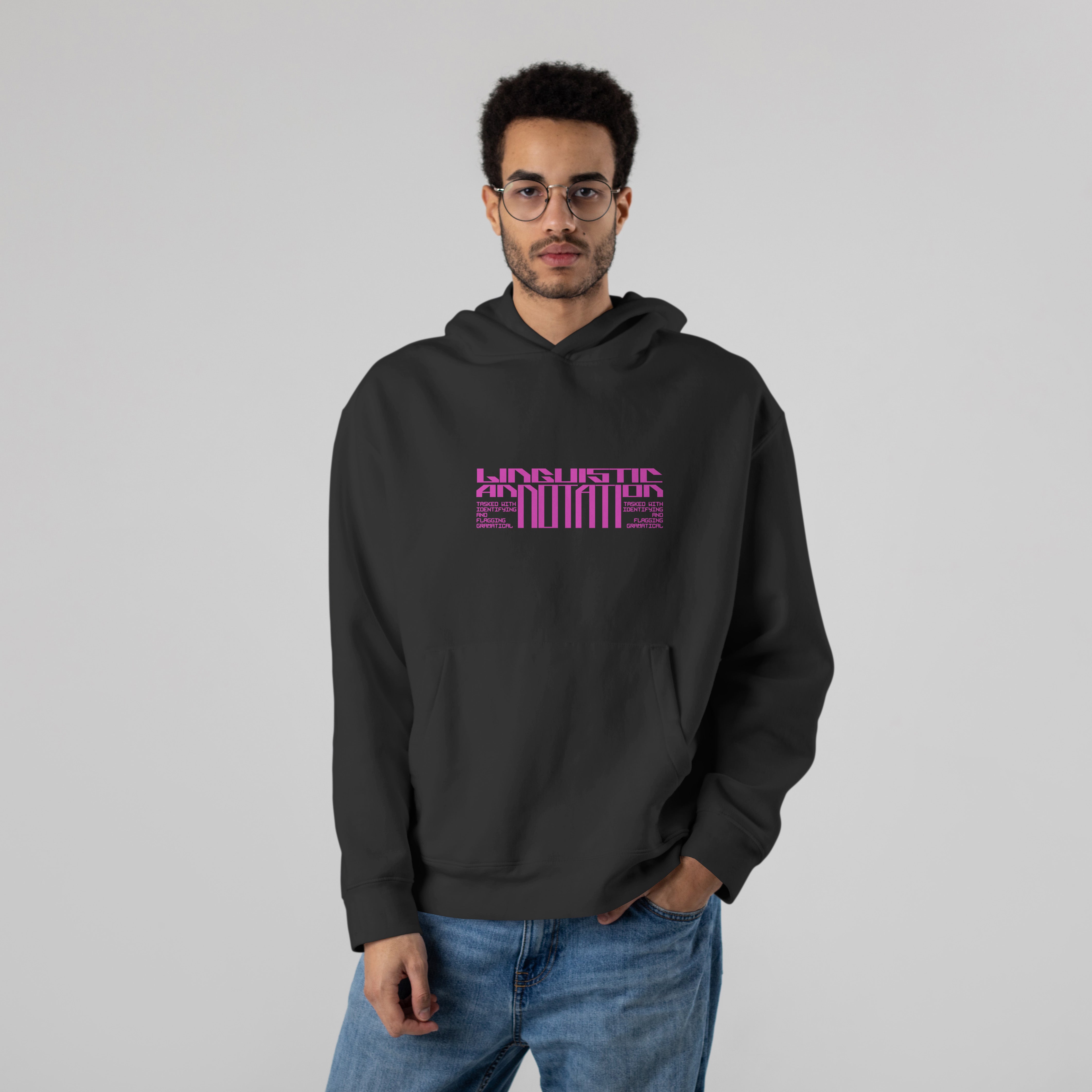 LINGUISTIC Premium Oversize Hoodie (Black)