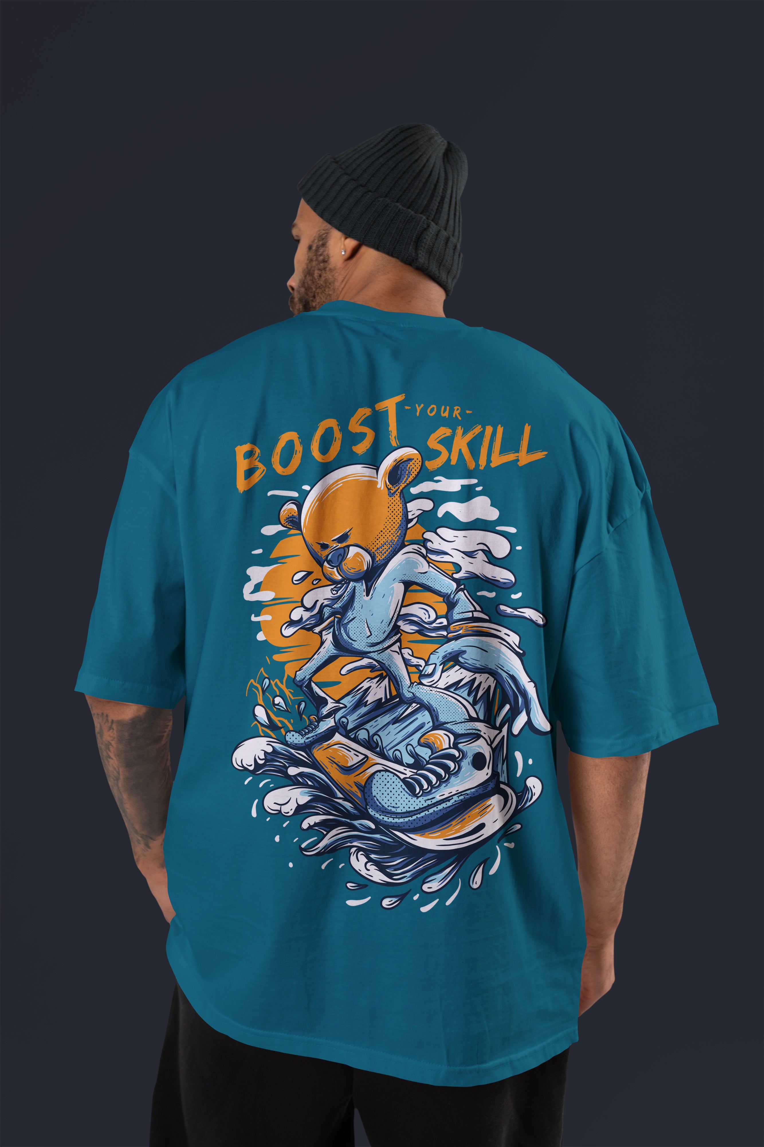 BOOST SKILL Premium Oversize Tshirt (Vrystal Teal)