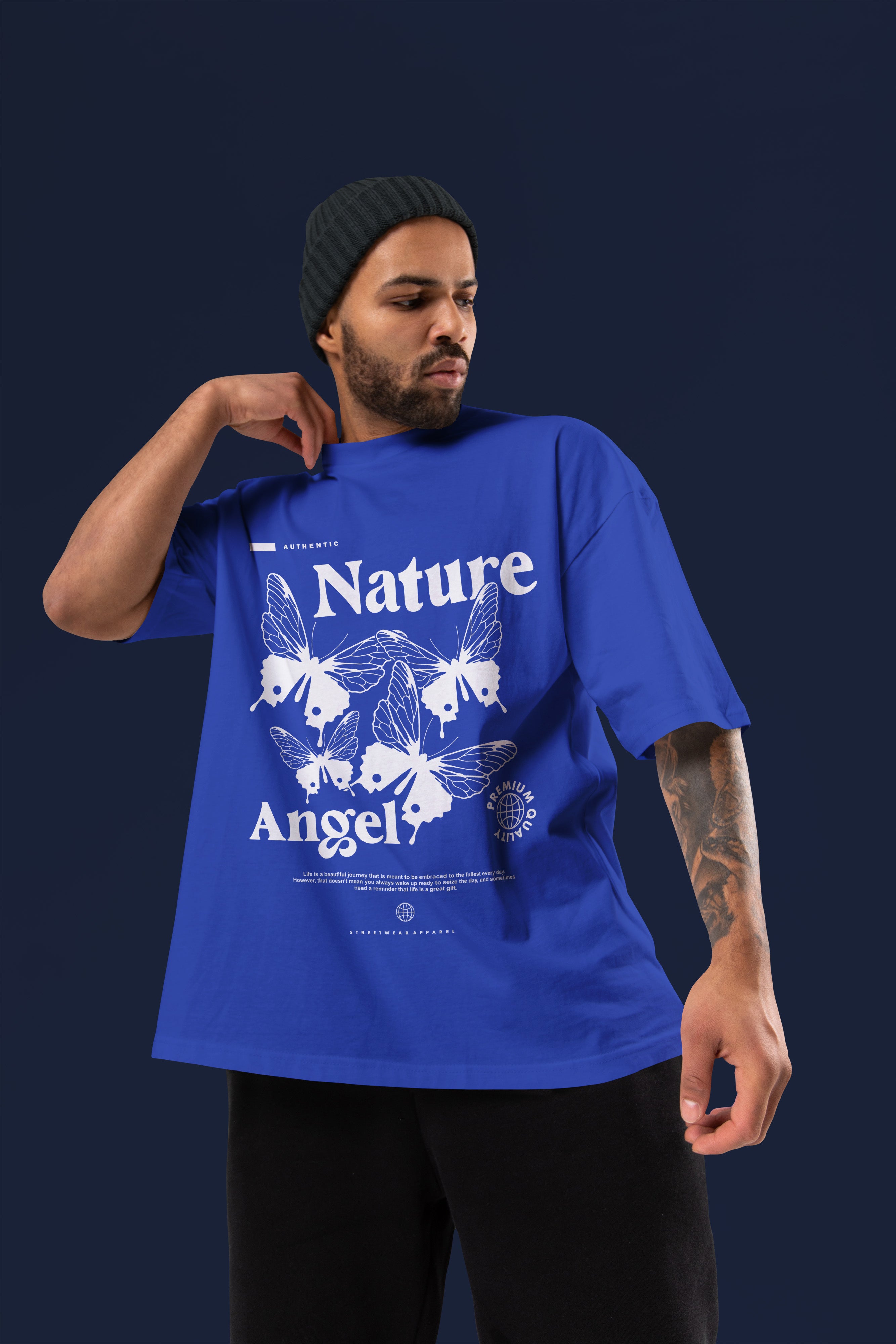 NATURE LOVE Premium Oversize Tshirt (Royal Blue)