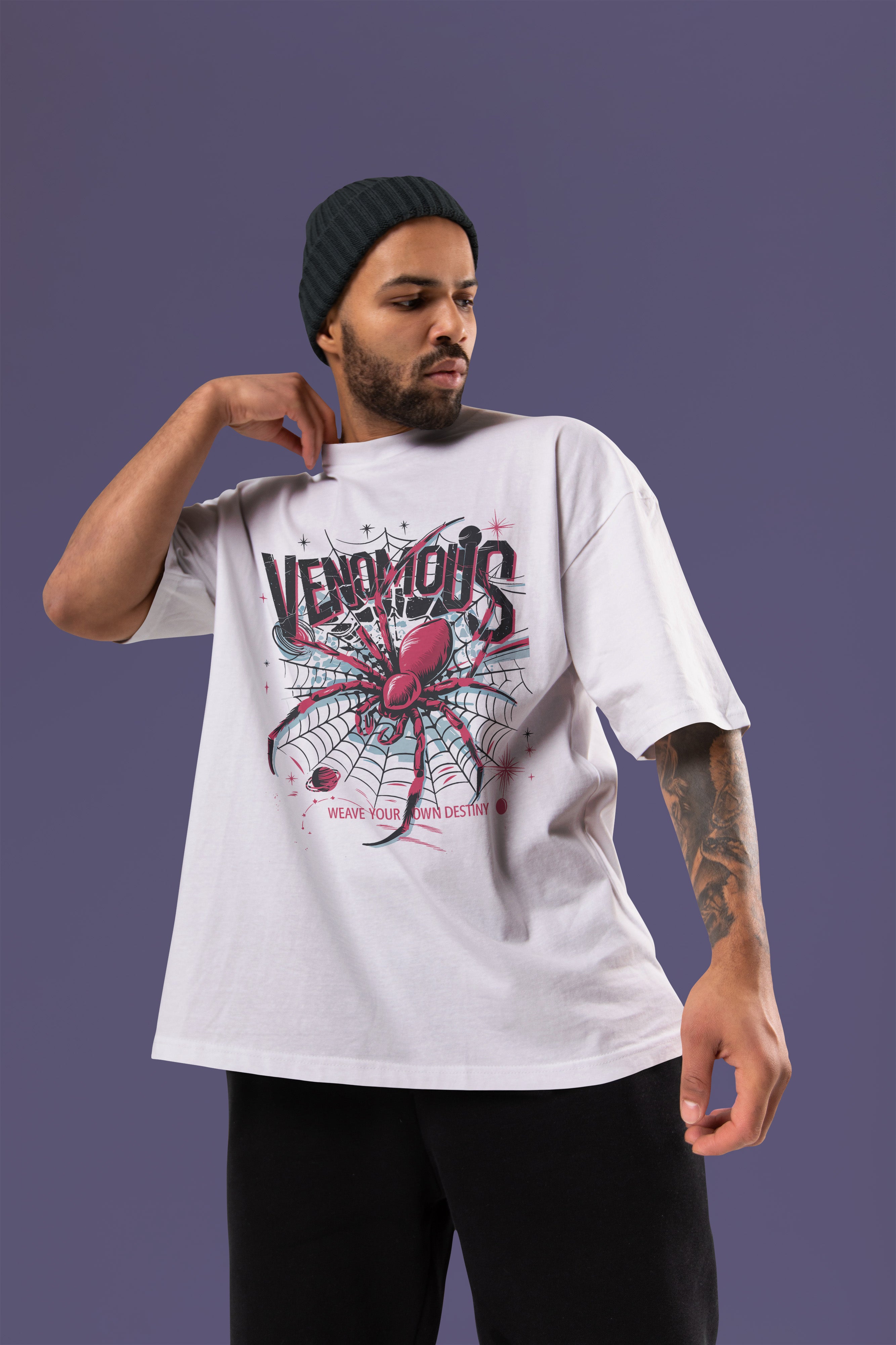 VENOMOUS Premium Oversize Tshirt (White)