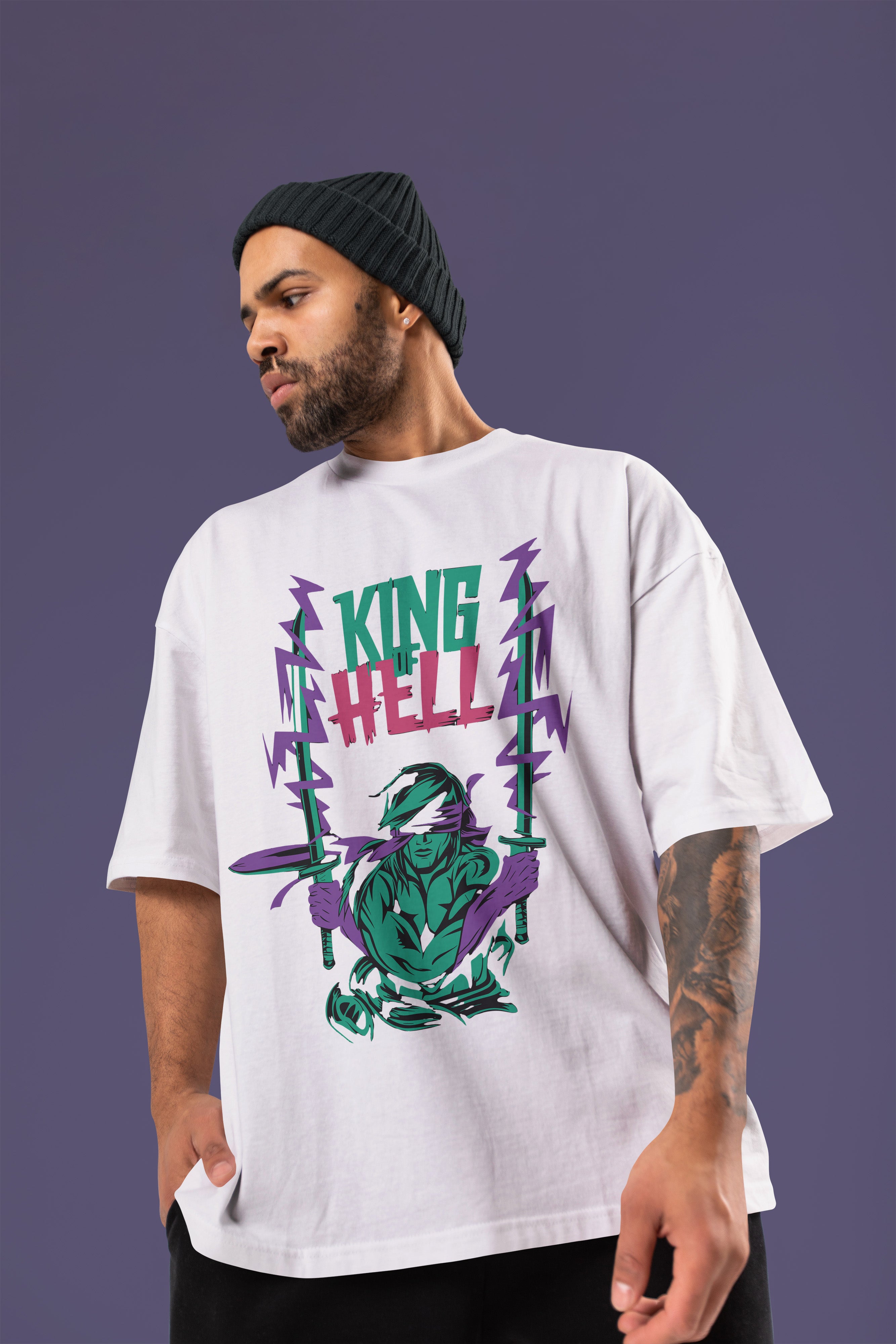 KING OF HELL Premium Oversize Tshirt (White)