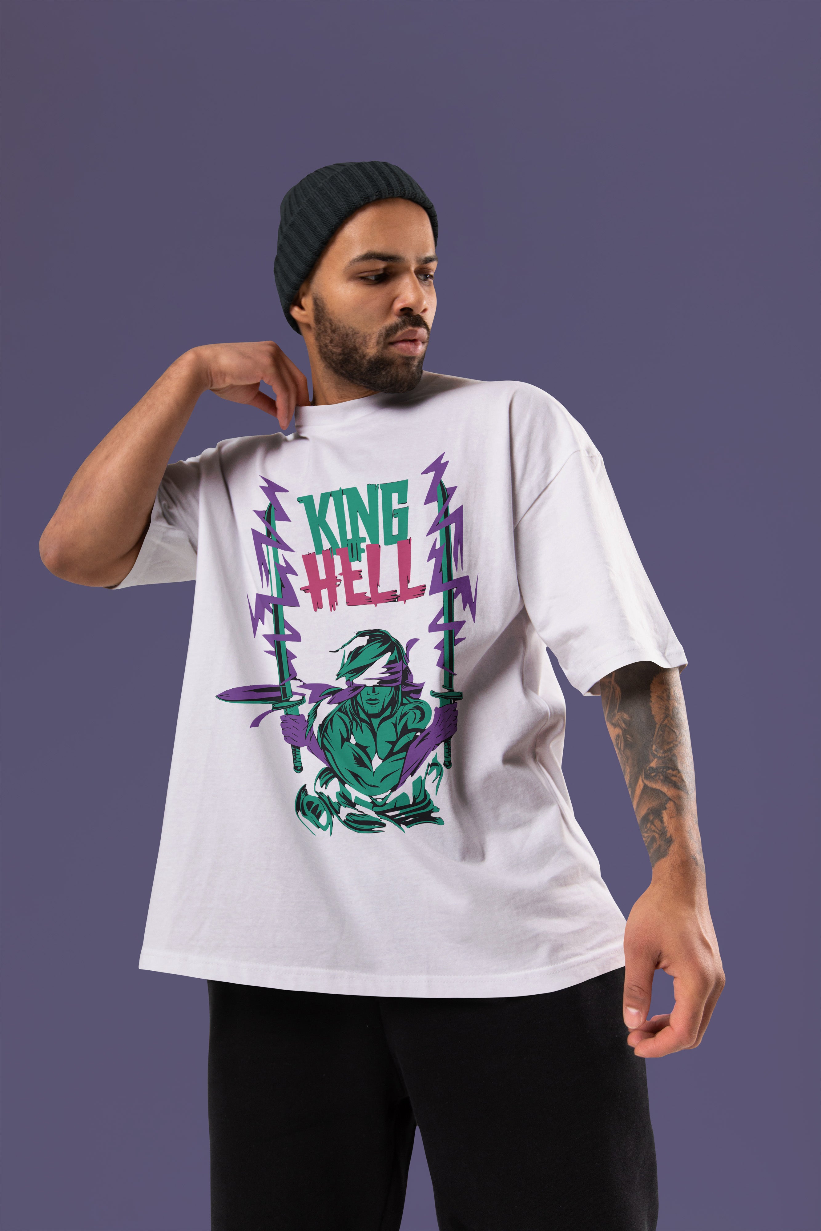 KING OF HELL Premium Oversize Tshirt (White)