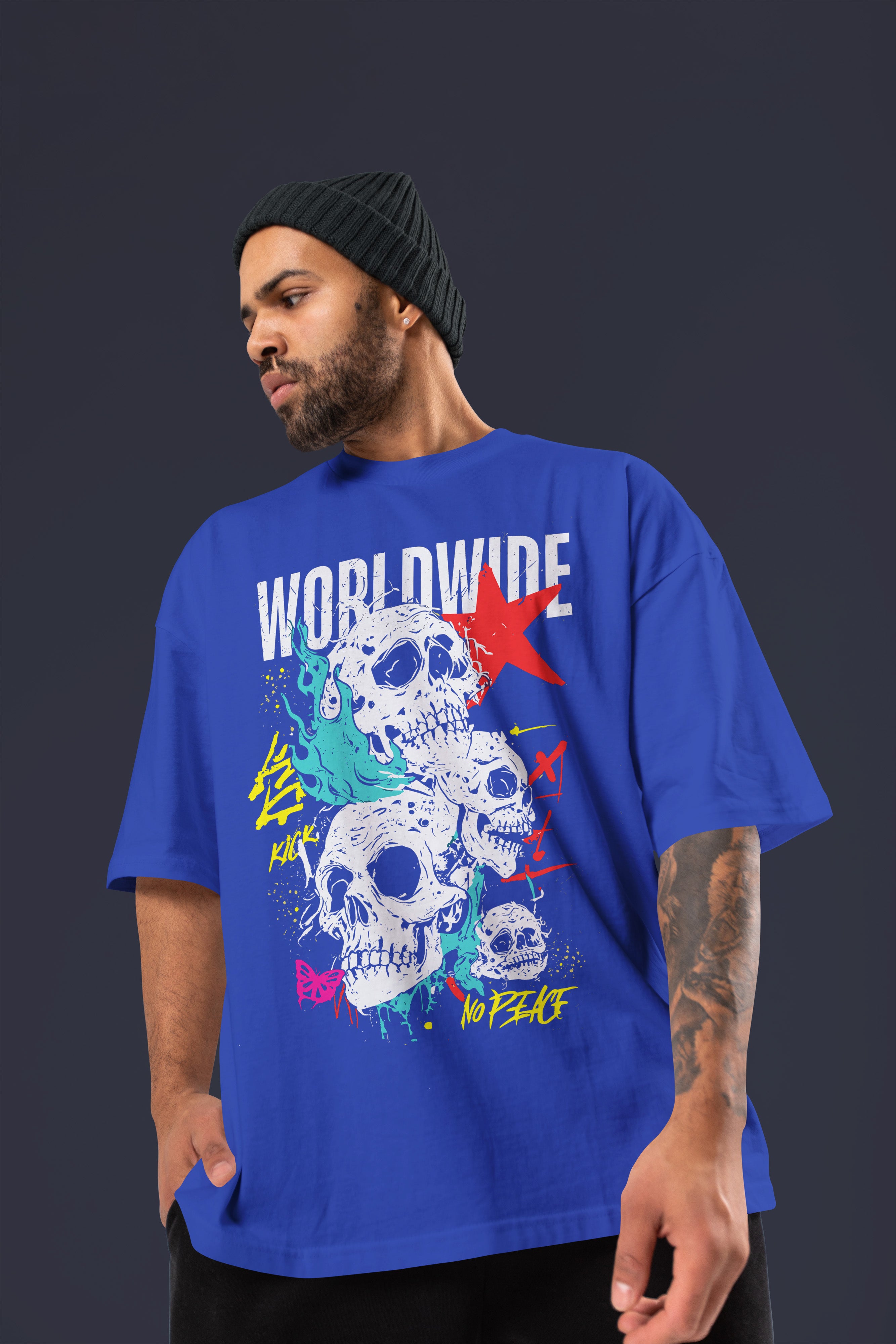 WORLDWIDE Premium Oversize Tshirt (Royal Blue)