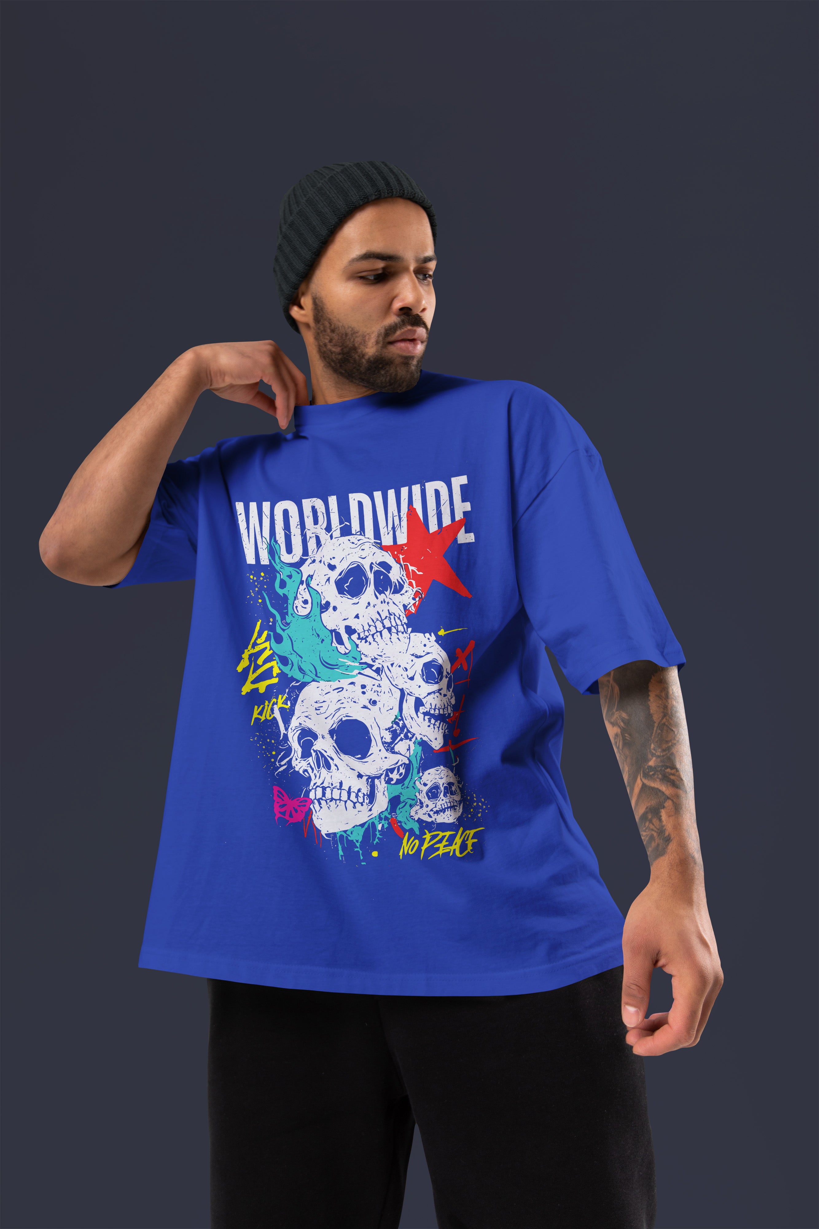 WORLDWIDE Premium Oversize Tshirt (Royal Blue)