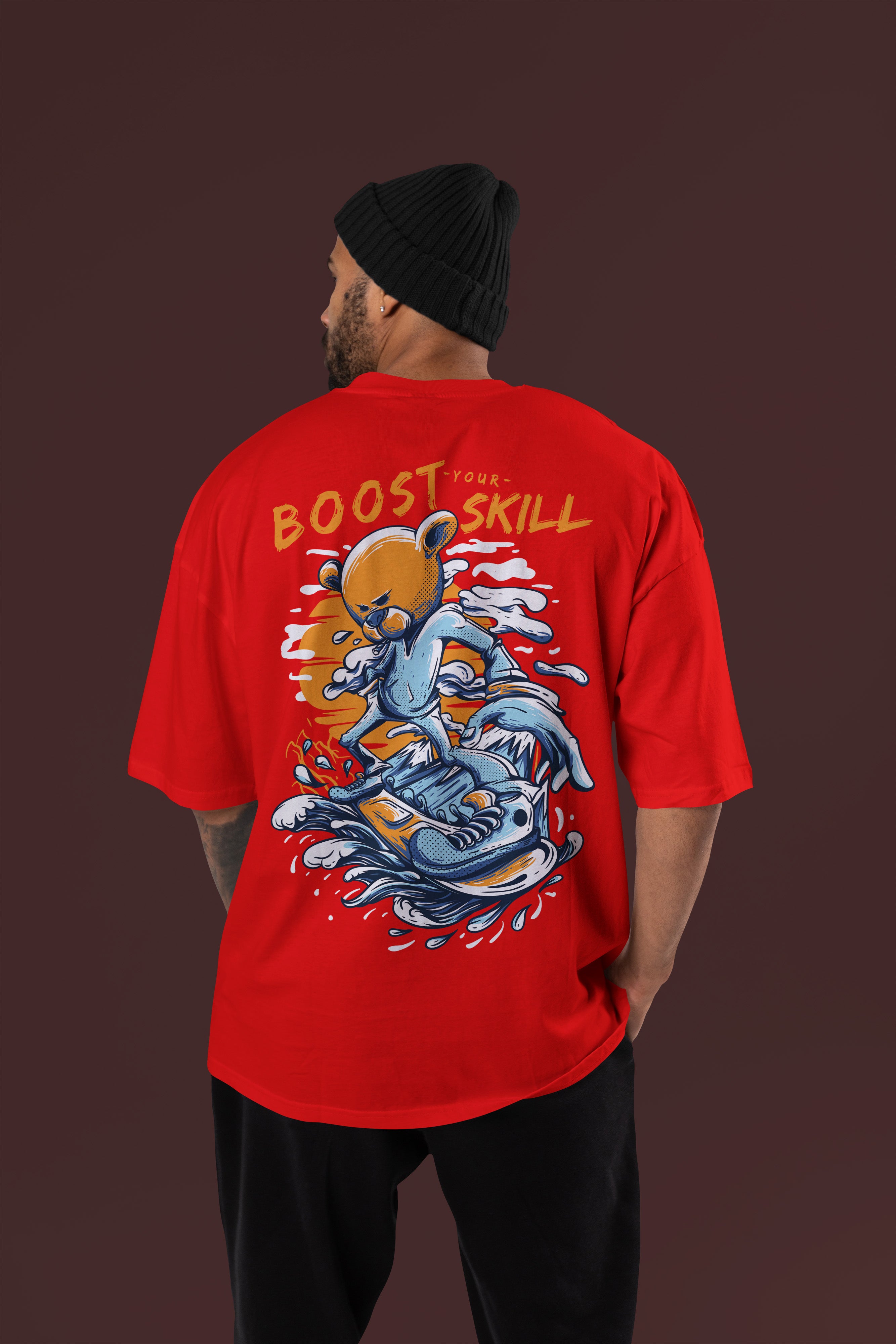 BOOST SKILL Premium Oversize Tshirt (Red)